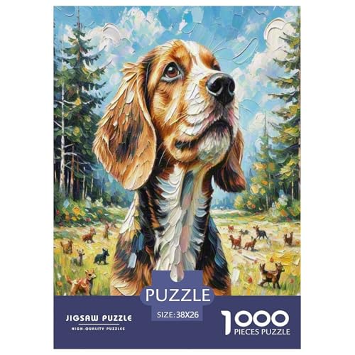 King Charles Spaniel 1000 Teile Kleine Tierhunde Puzzles Herausforderndes Pädagogisch - Home Room Decoration Erwachsene Und Kinder Wertvoll Geschenk Für 38x26cm/1000pcs von MMDASBVPE