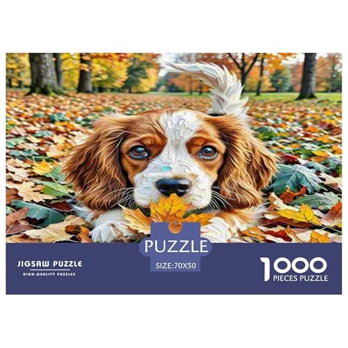 King Charles Spaniel 1000 Teile Kleine Tierhunde Puzzles Herausforderndes Pädagogisch - Home Room Decoration Erwachsene Und Kinder Wertvoll Geschenk Für 70x50cm/1000pcs von MMDASBVPE