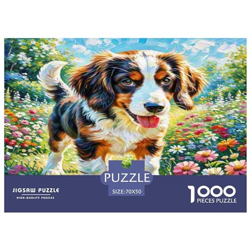 King Charles Spaniel 1000 Teile Kleine Tierhunde Puzzles Premium Quality Familienspiel - Home Room Decoration Erwachsene Und Kinder Buntes Spielzeug 70x50cm/1000pcs von MMDASBVPE