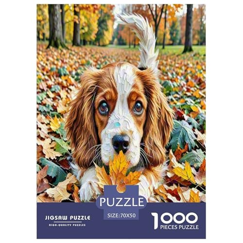 King Charles Spaniel 1000 Teile Kleine Tierhunde Puzzles Premium Quality Familienspiel - Home Room Decoration Erwachsene Und Kinder Wertvoll Geschenk Für 70x50cm/1000pcs von MMDASBVPE