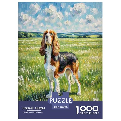 King Charles Spaniel 1000 Teile Kleine Tierhunde Puzzles Premium Quality Familienspiel - Home Room Decoration Für Erwachsene, Familien Passen Buntes Spielzeug 70x50cm/1000pcs von MMDASBVPE