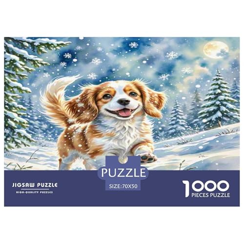 King Charles Spaniel 1000-teiliges Kleine Tierhunde Puzzles Herausforderndes Pädagogisch - Home Room Decoration Erwachsene Und Kinder Wertvoll Geschenk Für 70x50cm/1000pcs von MMDASBVPE