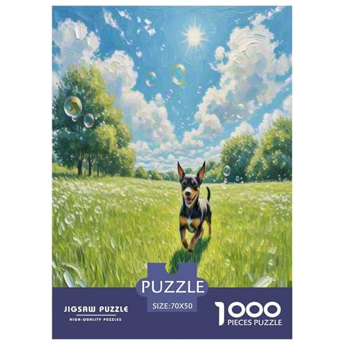 King Charles Spaniel 1000-teiliges Kleine Tierhunde Puzzles Premium Quality Familienspiel - Home Room Decoration Erwachsene Und Kinder Wertvoll Geschenk Für 70x50cm/1000pcs von MMDASBVPE