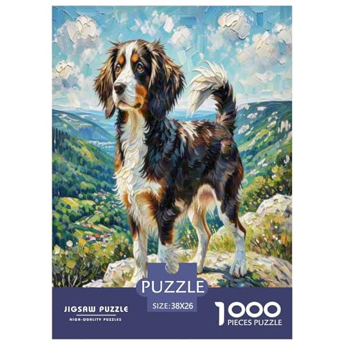 King Charles Spaniel 1000-teiliges Kleine Tierhunde Puzzles Premium Quality Pädagogisch - Home Room Decoration Unterhaltung Für Erwachsene Und Kinder Buntes Spielzeug 38x26cm/1000pcs von MMDASBVPE