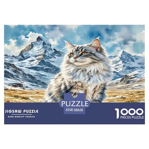Maine Coon 1000 Teile Tier Puzzles Premium Quality Familienspiel - Home Room Decoration Erwachsene Und Kinder Buntes Spielzeug 38x26cm/1000pcs von MMDASBVPE