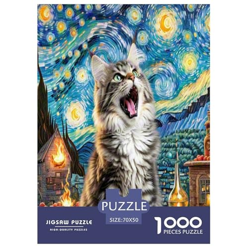 Maine Coon 1000 Teile Tier Puzzles Premium Quality Familienspiel - Home Room Decoration Für Erwachsene Und Kinder Ab 12 Jahren Geschenk Für Von 12 Jahren 70x50cm/1000pcs von MMDASBVPE