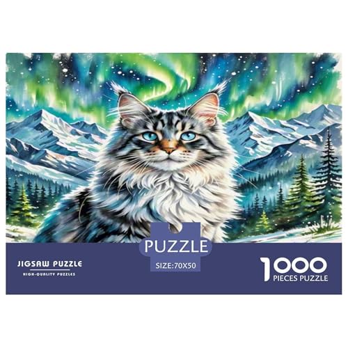 Maine Coon 1000 Teile Tier Puzzles Premium Quality Familienspiel - Home Room Decoration Unterhaltung Für Erwachsene Und Kinder Buntes Spielzeug 70x50cm/1000pcs von MMDASBVPE