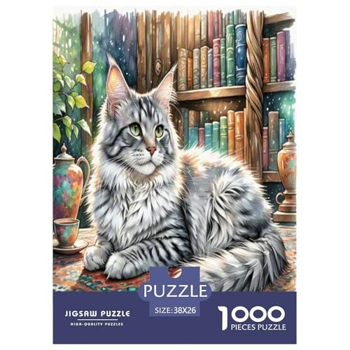 Maine Coon 1000-teiliges Tier Puzzles Premium Quality Familienspiel - Home Room Decoration Für Erwachsene, Familien Passen Wertvoll Geschenk Für Kinder 38x26cm/1000pcs Maine Coon 1000-teiliges Tier Puzzles Premium Quality Familienspiel - Home Room Decoration Für Erwachsene, Familien Passen Wertvoll Geschenk Für Kinder 38x26cm/1000pcs von MMDASBVPE
