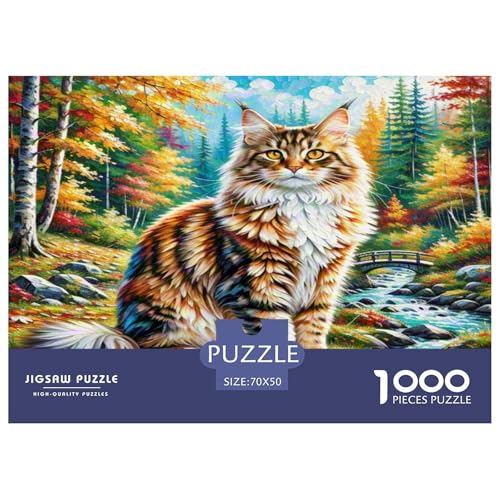 Maine Coon 1000-teiliges Tier Puzzles Premium Quality Familienspiel - Home Room Decoration Für Erwachsene Und Kinder Ab 12 Jahren Buntes Spielzeug 70x50cm/1000pcs Maine Coon 1000-teiliges Tier Puzzles Premium Quality Familienspiel - Home Room Decoration Für Erwachsene Und Kinder Ab 12 Jahren Buntes Spielzeug 70x50cm/1000pcs von MMDASBVPE