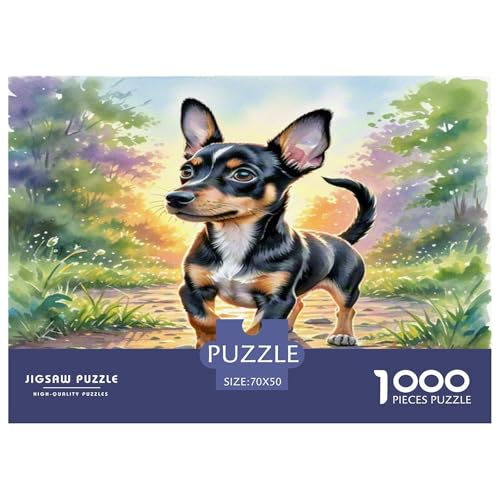 Mini Doberman Inu 1000 Teile Tier Puzzles Premium Quality Pädagogisch - Home Room Decoration Für Erwachsene Und Kinder Ab 12 Jahren Buntes Spielzeug 70x50cm/1000pcs von MMDASBVPE