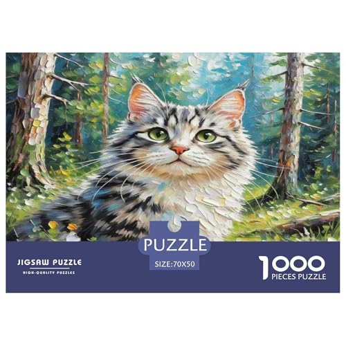 Norwegische Waldkatte 1000 Teile Tier Puzzles Premium Quality Familienspiel - Home Room Decoration Für Erwachsene Und Kinder Ab 12 Jahren Wertvoll Geschenk Für 70x50cm/1000pcs Norwegische Waldkatte 1000 Teile Tier Puzzles Premium Quality Familienspiel - Home Room Decoration Für Erwachsene Und Kinder Ab 12 Jahren Wertvoll Geschenk Für 70x50cm/1000pcs von MMDASBVPE