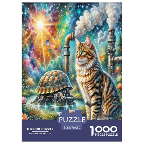 Norwegische Waldkatte 1000 Teile Tier Puzzles Premium Quality Familienspiel - Home Room Decoration Unterhaltung Für Erwachsene Und Kinder Buntes Spielzeug 70x50cm/1000pcs von MMDASBVPE