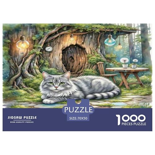 Norwegische Waldkatte 1000 Teile Tier Puzzles Premium Quality Familienspiel - Home Room Decoration Unterhaltung Für Erwachsene Und Kinder Geschenk Für Von 12 Jahren 70x50cm/1000pcs von MMDASBVPE