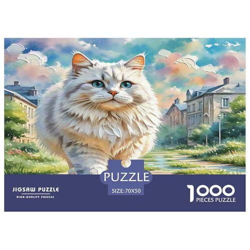 Norwegische Waldkatte 1000 Teile Tier Puzzles Premium Quality Pädagogisch - Home Room Decoration Erwachsene Und Kinder Buntes Spielzeug 70x50cm/1000pcs von MMDASBVPE