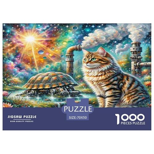 Norwegische Waldkatte 1000-teiliges Tier Puzzles Premium Quality Pädagogisch - Home Room Decoration Erwachsene Und Kinder Buntes Spielzeug 70x50cm/1000pcs von MMDASBVPE
