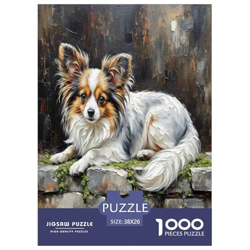 Papillon 1000-teiliges Tier Puzzles Premium Quality Pädagogisch - Home Room Decoration Für Erwachsene, Familien Passen Buntes Spielzeug 38x26cm/1000pcs von MMDASBVPE