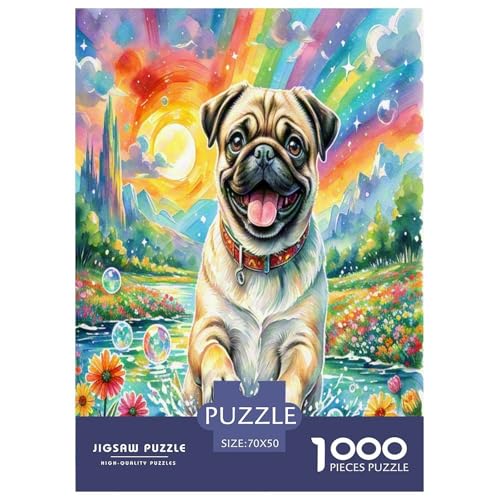 Peking Hund (Jingba) 1000 Teile Tierhund Puzzles Premium Quality Familienspiel - Home Room Decoration Für Erwachsene, Familien Passen Buntes Spielzeug 70x50cm/1000pcs von MMDASBVPE