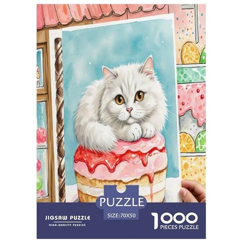Persische Katze 1000 Teile Tier Puzzles Herausforderndes Pädagogisch - Home Room Decoration Erwachsene Und Kinder Wertvoll Geschenk Für 70x50cm/1000pcs von MMDASBVPE
