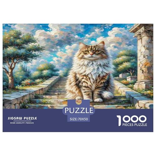 Persische Katze 1000 Teile Tier Puzzles Premium Quality Familienspiel - Home Room Decoration Unterhaltung Für Erwachsene Und Kinder Wertvoll Geschenk Für 70x50cm/1000pcs von MMDASBVPE
