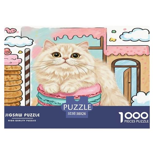 Persische Katze 1000 Teile Tier Puzzles Premium Quality Pädagogisch - Home Room Decoration Erwachsene Und Kinder Buntes Spielzeug 38x26cm/1000pcs von MMDASBVPE