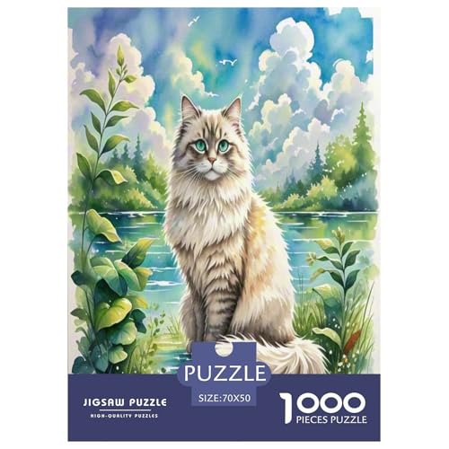 Persische Katze 1000 Teile Tier Puzzles Premium Quality Pädagogisch - Home Room Decoration Erwachsene Und Kinder Buntes Spielzeug 70x50cm/1000pcs von MMDASBVPE