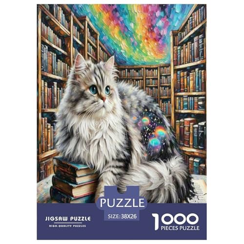 Persische Katze 1000-teiliges Tier Puzzles Herausforderndes Pädagogisch - Home Room Decoration Erwachsene Und Kinder Wertvoll Geschenk Für 38x26cm/1000pcs von MMDASBVPE