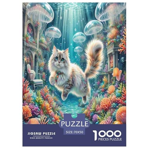 Persische Katze 1000-teiliges Tier Puzzles Premium Quality Pädagogisch - Home Room Decoration Erwachsene Und Kinder Buntes Spielzeug 70x50cm/1000pcs von MMDASBVPE