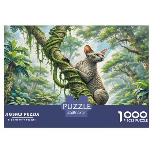 Peter die kahle Katze 1000-teiliges Tier Puzzles Premium Quality Familienspiel - Home Room Decoration Unterhaltung Für Erwachsene Und Kinder Wertvoll Geschenk Für 38x26cm/1000pcs von MMDASBVPE