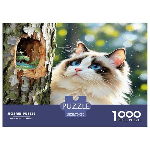 Ragdoll 1000 Teile Tier Puzzles Premium Quality Familienspiel - Home Room Decoration Erwachsene Und Kinder Buntes Spielzeug 70x50cm/1000pcs von MMDASBVPE