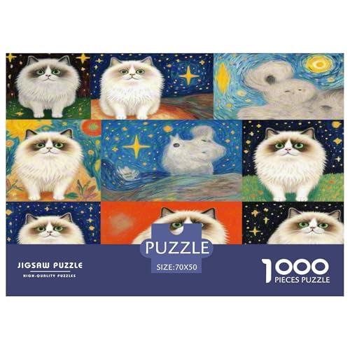 Ragdoll 1000 Teile Tier Puzzles Premium Quality Familienspiel - Home Room Decoration Erwachsene Und Kinder Buntes Spielzeug 70x50cm/1000pcs von MMDASBVPE