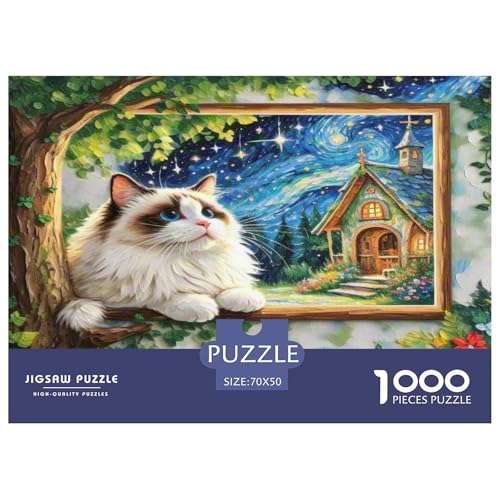 Ragdoll 1000 Teile Tier Puzzles Premium Quality Familienspiel - Home Room Decoration Unterhaltung Für Erwachsene Und Kinder Buntes Spielzeug 70x50cm/1000pcs von MMDASBVPE