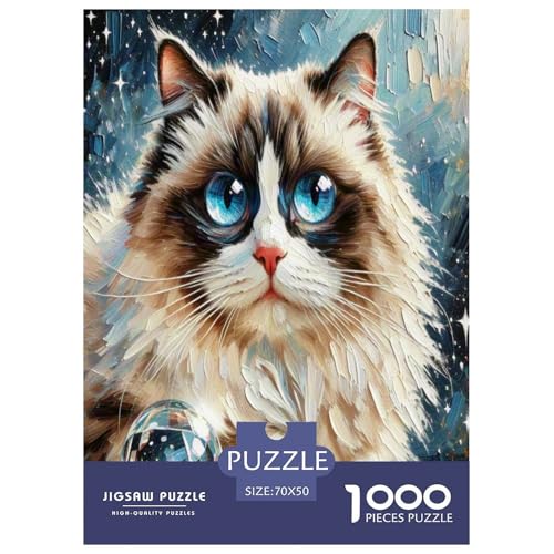 Ragdoll 1000 Teile Tier Puzzles Premium Quality Familienspiel - Home Room Decoration Unterhaltung Für Erwachsene Und Kinder Buntes Spielzeug 70x50cm/1000pcs von MMDASBVPE