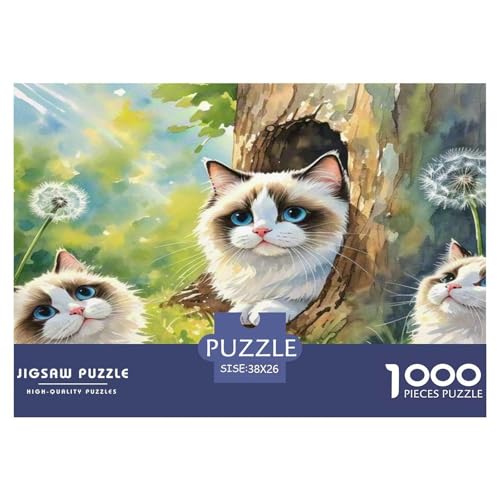 Ragdoll 1000-teiliges Tier Puzzles Premium Quality Pädagogisch - Home Room Decoration Erwachsene Und Kinder Buntes Spielzeug 38x26cm/1000pcs von MMDASBVPE