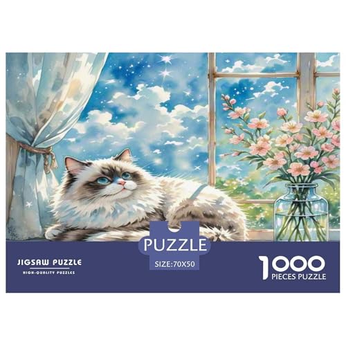 Ragdoll 1000-teiliges Tier Puzzles Premium Quality Pädagogisch - Home Room Decoration Erwachsene Und Kinder Buntes Spielzeug 70x50cm/1000pcs von MMDASBVPE