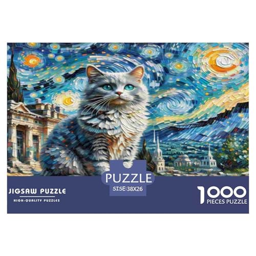 Russisch Blau 1000 Teile Tier Puzzles Premium Quality Familienspiel - Home Room Decoration Für Erwachsene Und Kinder Ab 12 Jahren Buntes Spielzeug 38x26cm/1000pcs von MMDASBVPE