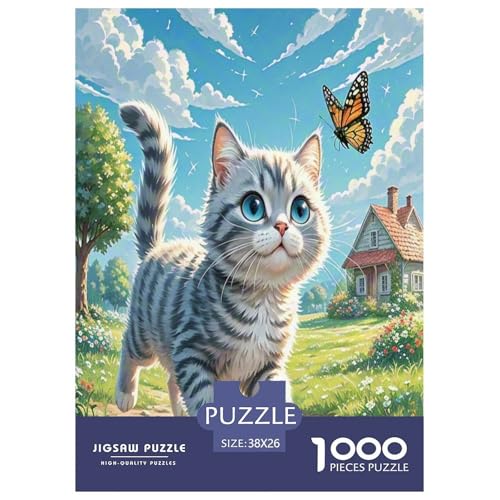 Russisch Blau 1000 Teile Tier Puzzles Premium Quality Familienspiel - Home Room Decoration Für Erwachsene Und Kinder Ab 12 Jahren Buntes Spielzeug 38x26cm/1000pcs von MMDASBVPE