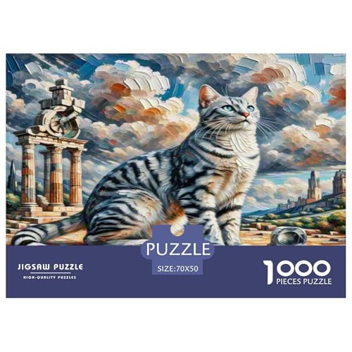 Russisch Blau 1000 Teile Tier Puzzles Premium Quality Familienspiel - Home Room Decoration Für Erwachsene Und Kinder Ab 12 Jahren Buntes Spielzeug 70x50cm/1000pcs von MMDASBVPE