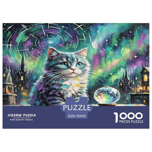 Russisch Blau 1000 Teile Tier Puzzles Premium Quality Familienspiel - Home Room Decoration Für Erwachsene Und Kinder Ab 12 Jahren Buntes Spielzeug 70x50cm/1000pcs von MMDASBVPE