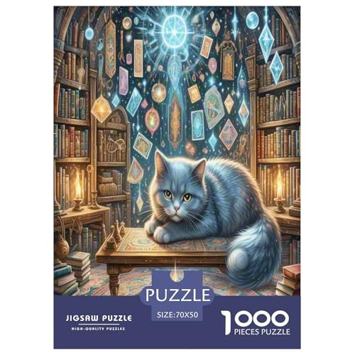 Russisch Blau 1000 Teile Tier Puzzles Premium Quality Pädagogisch - Home Room Decoration Für Erwachsene Und Kinder Ab 12 Jahren Wertvoll Geschenk Für 70x50cm/1000pcs von MMDASBVPE
