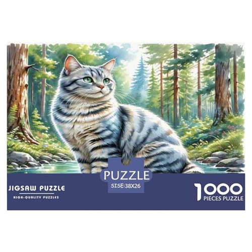 Russisch Blau 1000-teiliges Tier Puzzles Premium Quality Familienspiel - Home Room Decoration Für Erwachsene Und Kinder Ab 12 Jahren Buntes Spielzeug 38x26cm/1000pcs von MMDASBVPE