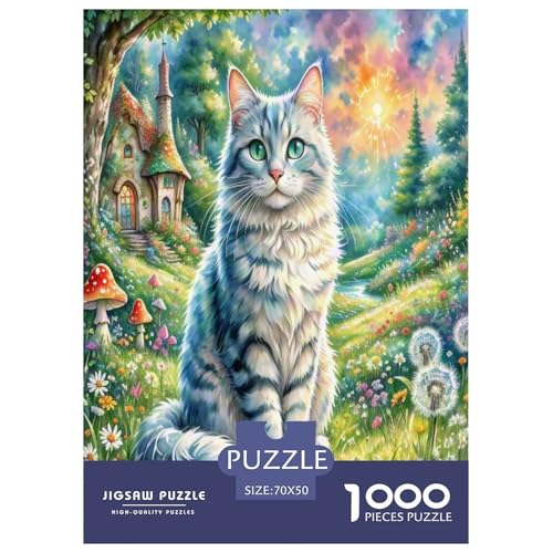 Russisch Blau 1000-teiliges Tier Puzzles Premium Quality Familienspiel - Home Room Decoration Für Erwachsene Und Kinder Ab 12 Jahren Buntes Spielzeug 70x50cm/1000pcs von MMDASBVPE