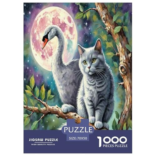 Russisch Blau 1000-teiliges Tier Puzzles Premium Quality Familienspiel - Home Room Decoration Für Erwachsene Und Kinder Ab 12 Jahren Buntes Spielzeug 70x50cm/1000pcs von MMDASBVPE