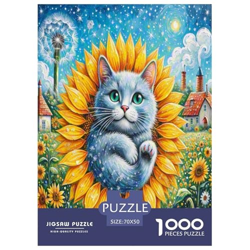 Russisch Blau 1000-teiliges Tier Puzzles Premium Quality Pädagogisch - Home Room Decoration Für Erwachsene Und Kinder Ab 12 Jahren Buntes Spielzeug 70x50cm/1000pcs von MMDASBVPE