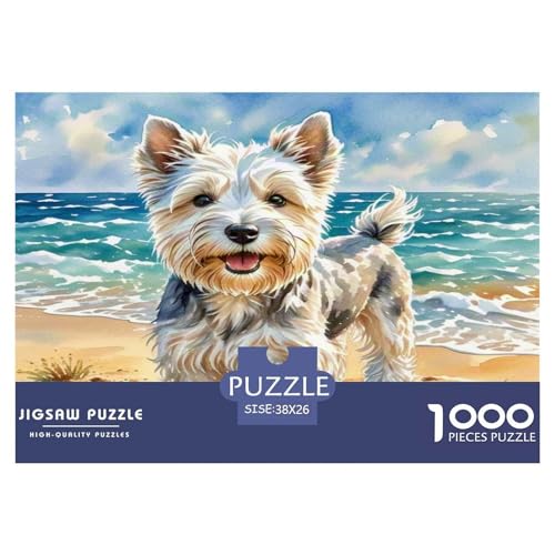 Schnauzer 1000 Teile Tier Puzzles Premium Quality Familienspiel - Home Room Decoration Erwachsene Und Kinder Buntes Spielzeug 38x26cm/1000pcs von MMDASBVPE