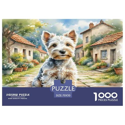 Schnauzer 1000 Teile Tier Puzzles Premium Quality Familienspiel - Home Room Decoration Unterhaltung Für Erwachsene Und Kinder Geschenk Für Von 12 Jahren 70x50cm/1000pcs von MMDASBVPE