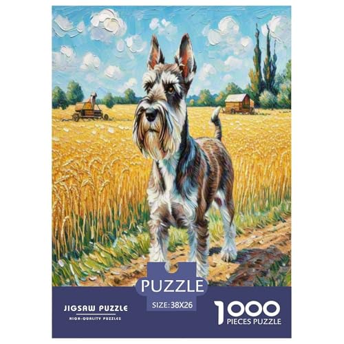 Schnauzer 1000 Teile Tier Puzzles Premium Quality Pädagogisch - Home Room Decoration Erwachsene Und Kinder Buntes Spielzeug 38x26cm/1000pcs von MMDASBVPE