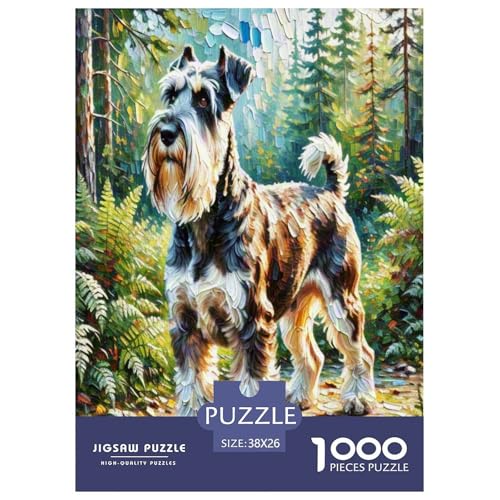 Schnauzer 1000 Teile Tier Puzzles Premium Quality Pädagogisch - Home Room Decoration Erwachsene Und Kinder Wertvoll Geschenk Für 38x26cm/1000pcs von MMDASBVPE