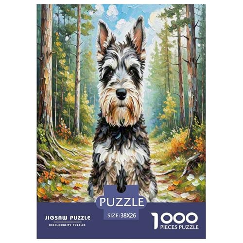 Schnauzer 1000-teiliges Tier Puzzles Premium Quality Familienspiel - Home Room Decoration Unterhaltung Für Erwachsene Und Kinder Wertvoll Geschenk Für 38x26cm/1000pcs von MMDASBVPE