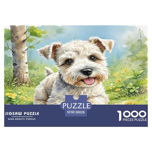 Schnauzer 1000-teiliges Tier Puzzles Premium Quality Pädagogisch - Home Room Decoration Erwachsene Und Kinder Buntes Spielzeug 38x26cm/1000pcs von MMDASBVPE