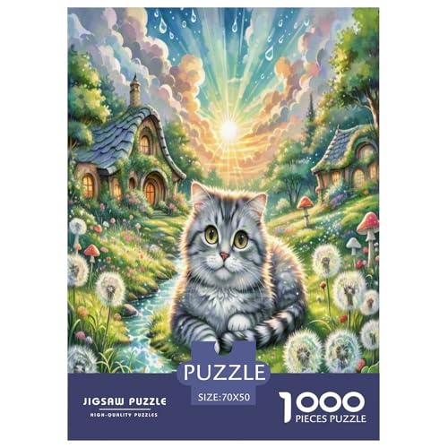Schottische Fold 1000 Teile Tier Puzzles Premium Quality Familienspiel - Home Room Decoration Für Erwachsene Und Kinder Ab 12 Jahren Buntes Spielzeug 70x50cm/1000pcs von MMDASBVPE